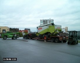Heavy transportation of agricultural machinery Czech Republic